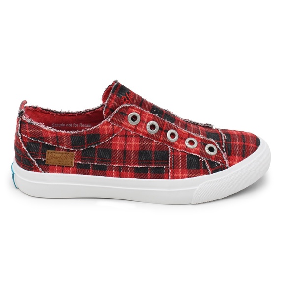 BLOWFISH MALIBU RED PLAID CASUAL SNEAKERS - Picture 3 of 3